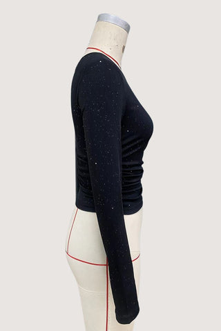 Off-Shoulder Long Sleeve Blouse