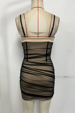 Mesh Bustier Bodycon Mini Dress
