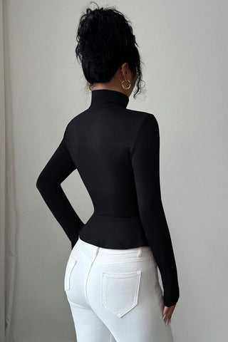 Elegant Button-Up Peplum Top