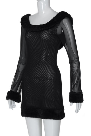 Sheer Long-Sleeve Night Out Dress