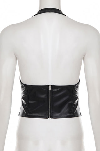 Strappy V-Neck Halter Top