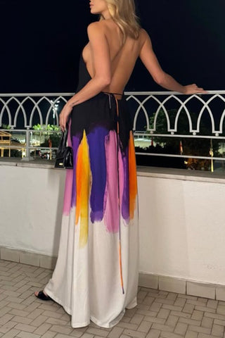 Artistic Halter Casual Dress