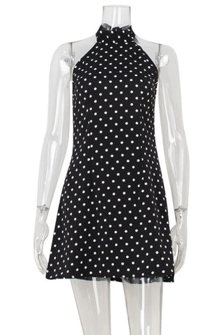 Polka Dot Halter Mini Dress