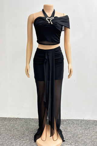 Elegant High-Waist Skirt Set