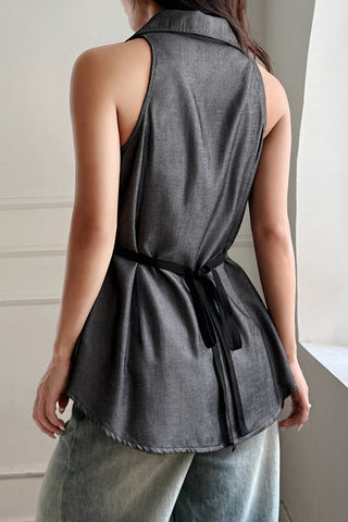 Chic Bow-Detail Sleeveless Blouse