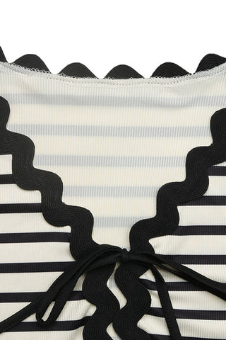 Striped Scallop Short Set