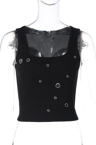 Chic Eyelet-Detail Tank Top