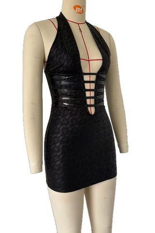 Plunge Neckline Evening Dress