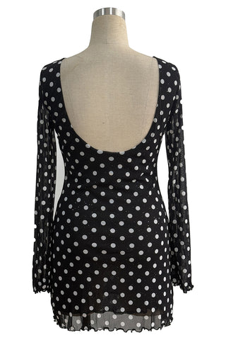 Backless Polka Dot Mini Dress