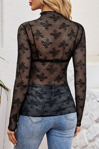 Elegant Long Sleeve Sheer Top