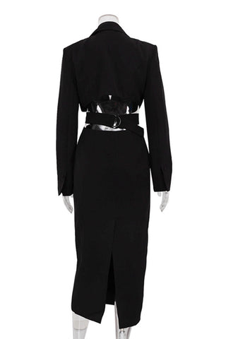 Button-Up Midi Blazer Dress