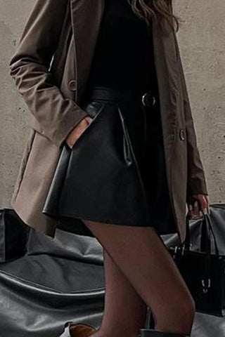 High-Waisted Faux Leather Shorts