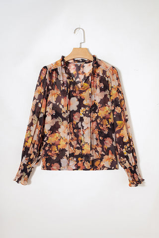 Floral V-Neck Blouse