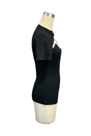 Cutout T-Shirt with Embroidered Detail