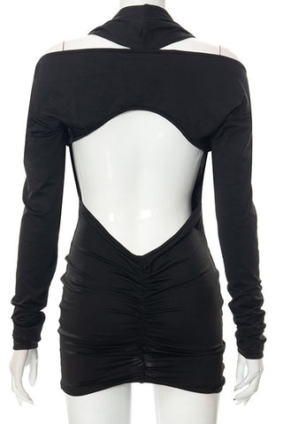 Plunge Neck Cut-Out Evening Dress