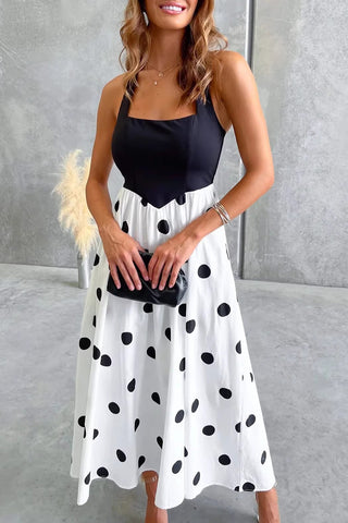 Halter Polka Dot Midi Dress