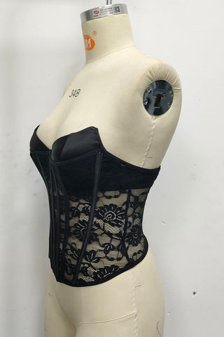 Lace-Trimmed Corset Top