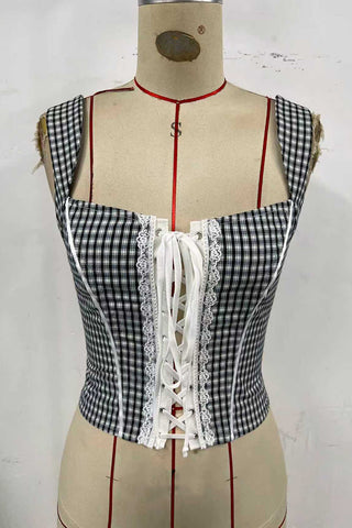 Lace-Up Corset Tank Top