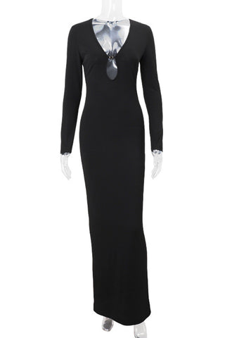 Elegant V-Neck Maxi Dress