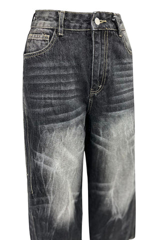 High-Waist Wide-Leg Denim Jeans