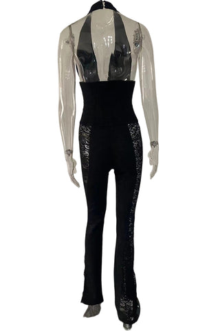 Lace-Up Halter Jumpsuit