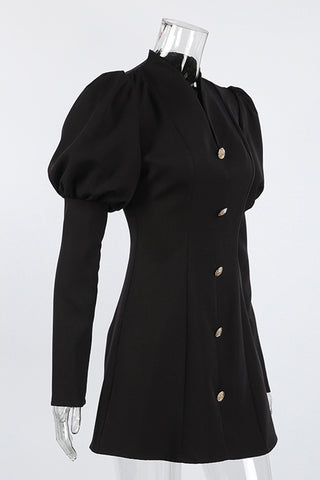 Chic Puff-Sleeve Casual Dress