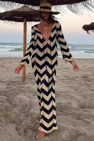 Chevron Pattern Casual Dress