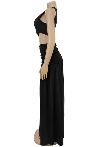 Cutout Detail Dress with High Slit