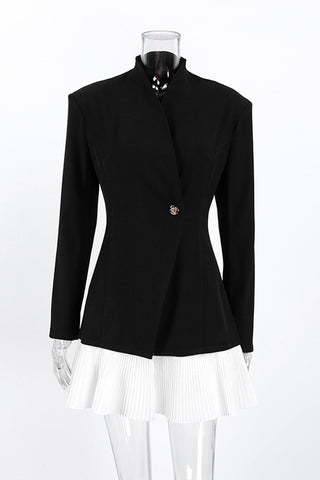 Single-Button Blazer Jacket