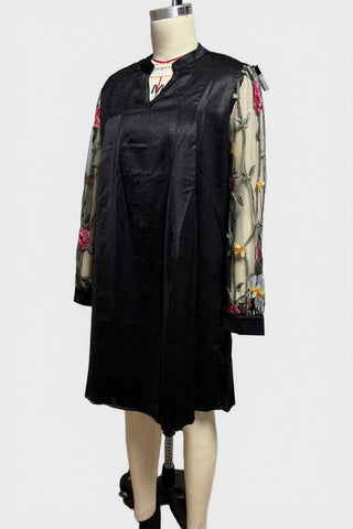 Floral Sheer Sleeve Dress