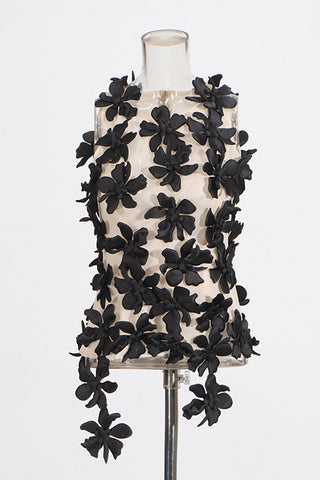 Floral Appliqué Sleeveless Tank