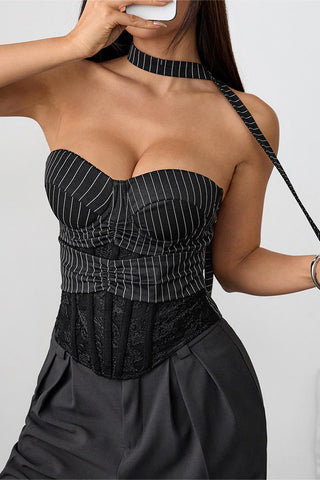 Animal Print Strapless Bustier Top