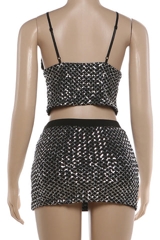 Sparkling Two-Piece Skirt Set