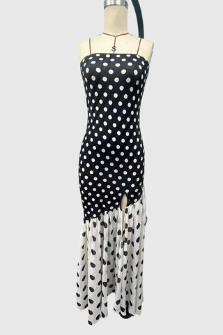 Strapless Polka Dot Maxi Dress