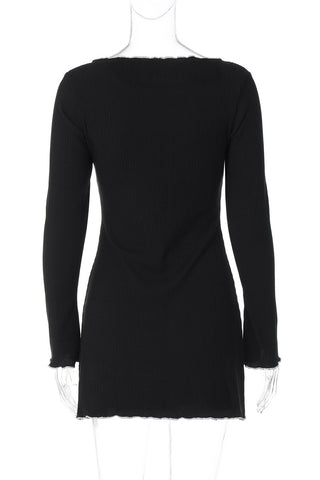 Ruffle Trim Casual Dress