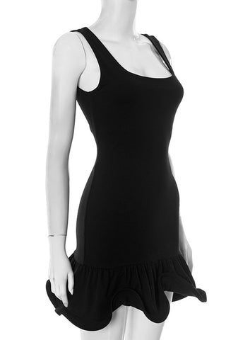 Ruffle Hem Sleeveless Mini Dress