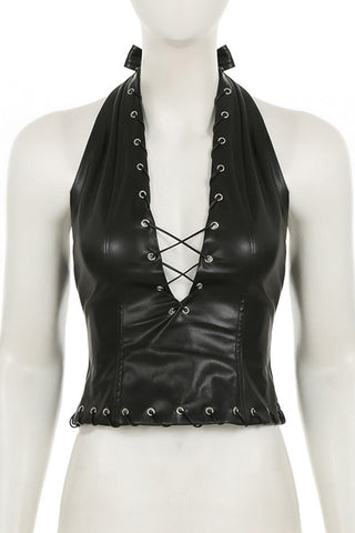 Strappy Lace-Up Halter Top