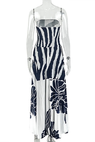 Strapless Floral Vacation Dress