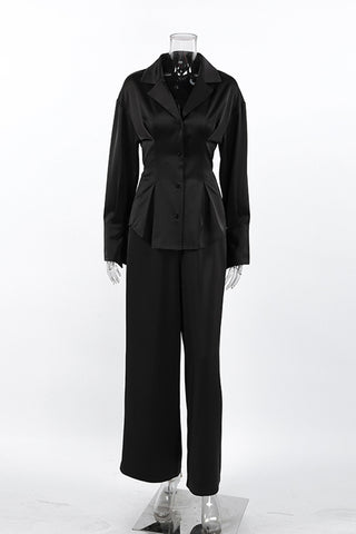 Tie-Waist Long Sleeve Pants Set