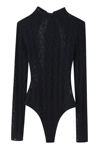 Elegant Lace High-Neck Bodysuit