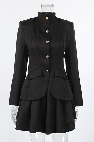 Button-Embellished Skirt Set