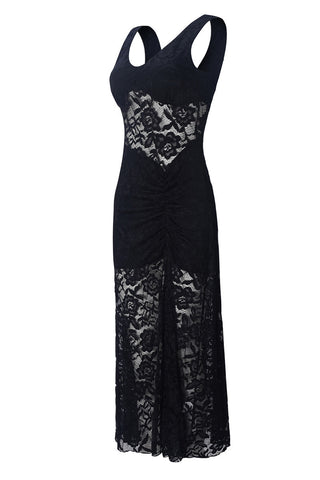 Lace Overlay Off-Shoulder Midi Dress