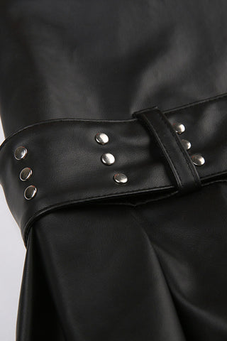 Studded Belted Mini Skirt