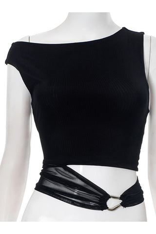 Asymmetrical Ring-Detail Tank Top