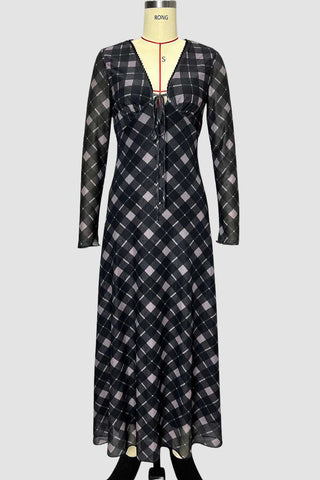 Plaid Long Sleeve Dress