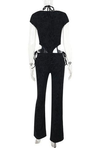 Lace-Up Cutout Jumpsuit