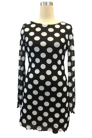 Polka Dot Open-Back Casual Dress