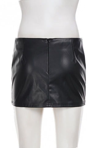 Belted Mini Skirt with Metal Accents