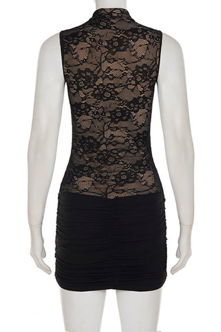 Lace Keyhole Casual Dress