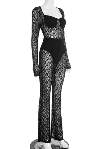 Long Sleeve Lace Jumpsuit